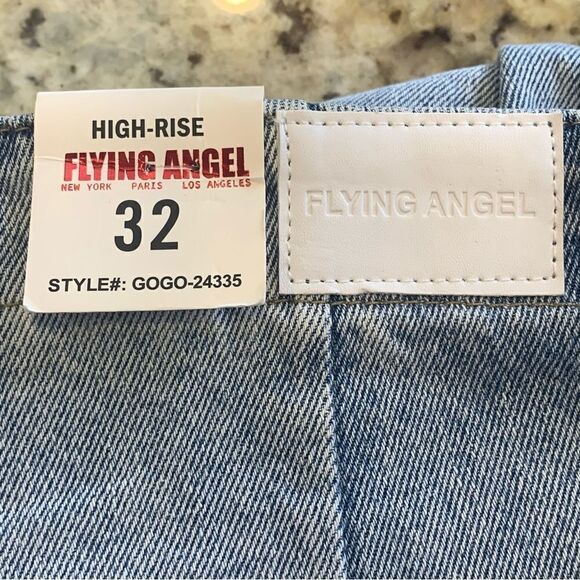 Flying Angel High Rise Cropped Wide Leg Jeans Size 32 - Picture 10 of 12